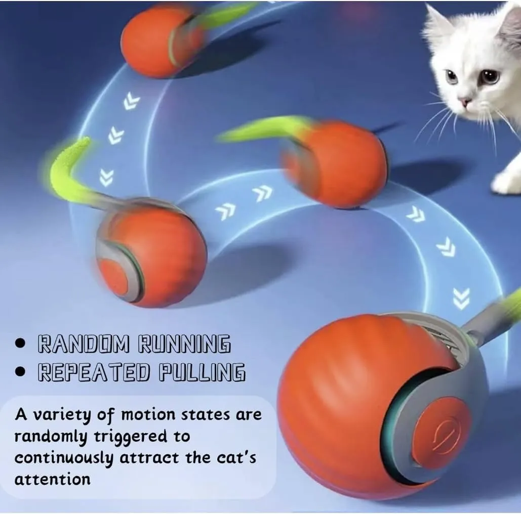 2 Packs Speediest Tail 2.0 Cat Toy,Interactive CatToy,CatToys for Indoor Cats,Chewie Viral Cat Ball,Adjustable Sports Rolling Toy,Electric Rolling Ball Christmas Birthday Gift for Pets
