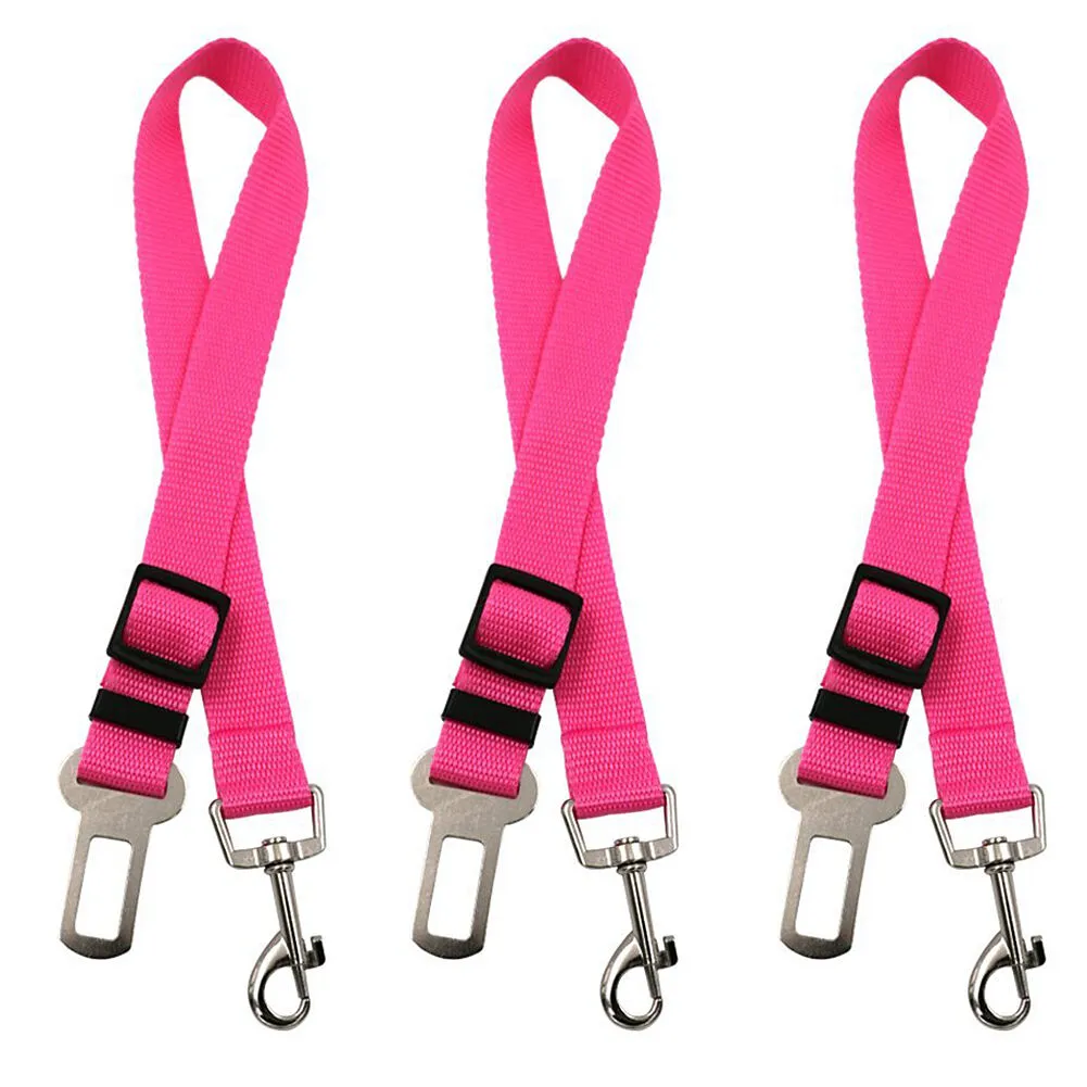 3 PCS Adjustable Pet Dog Cat Car Seat Belt Safety Leads Vehicle Seatbelt Harness