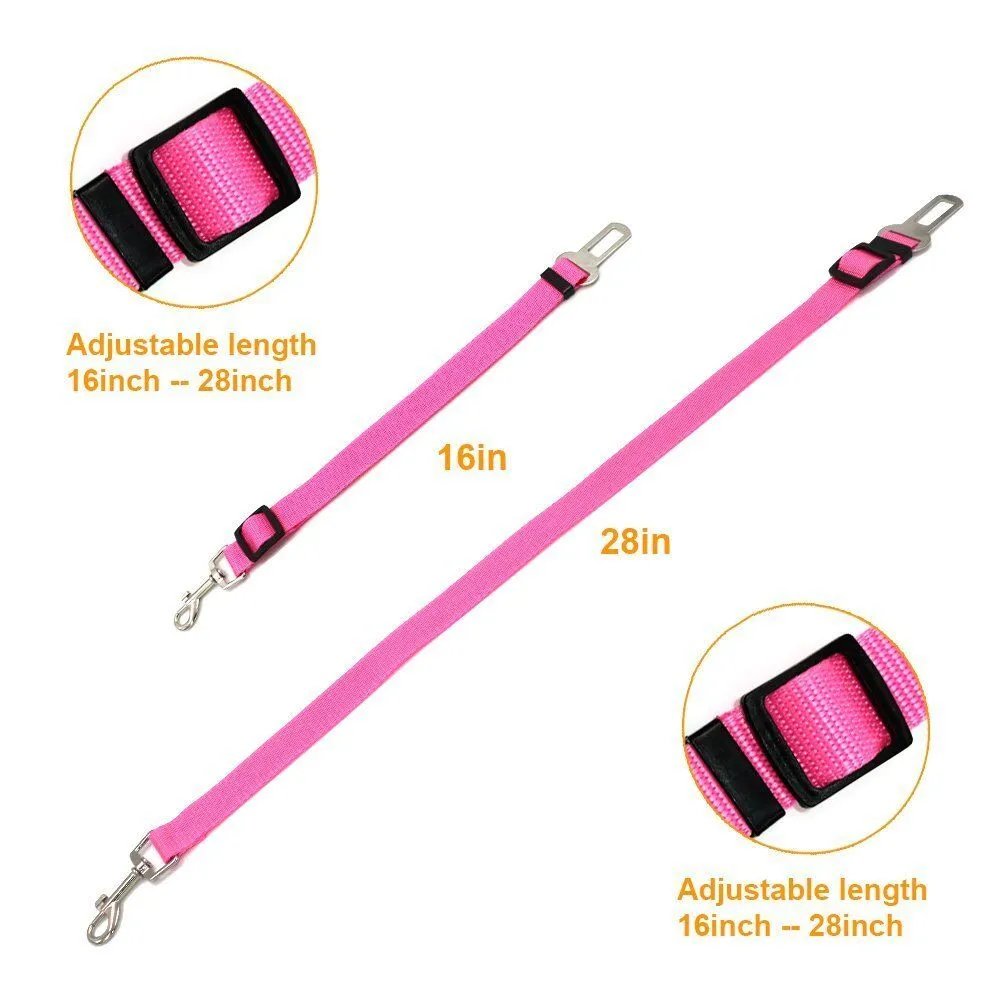 3 PCS Adjustable Pet Dog Cat Car Seat Belt Safety Leads Vehicle Seatbelt Harness
