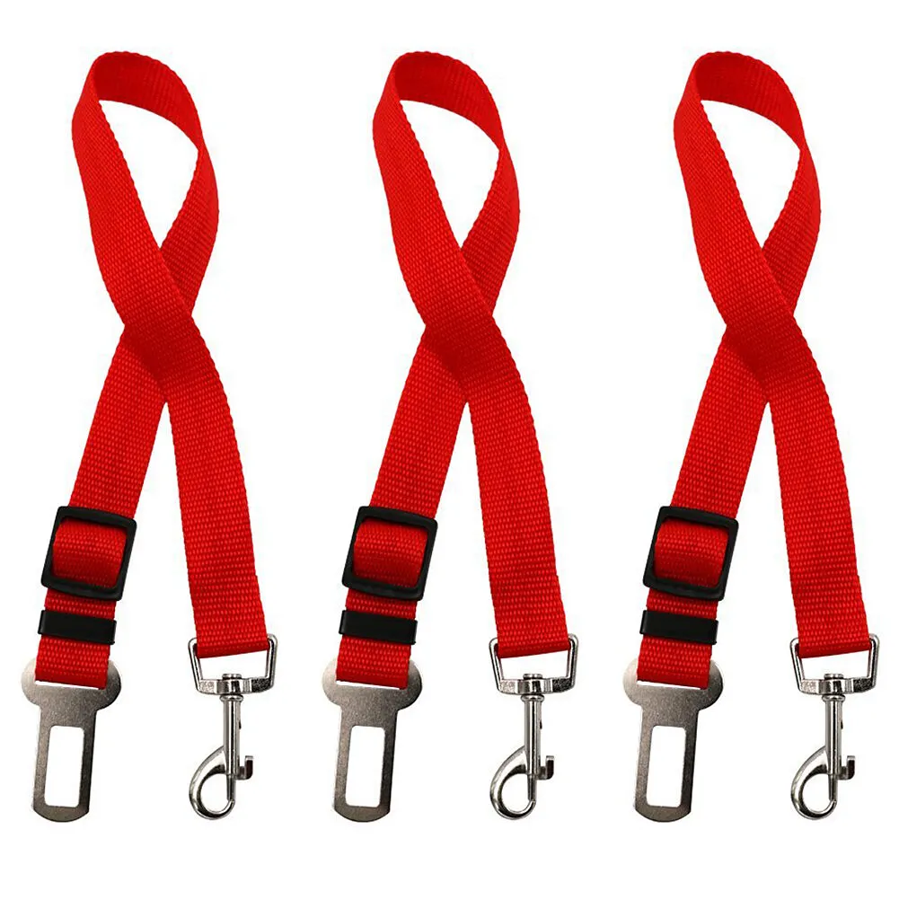 3 PCS Adjustable Pet Dog Cat Car Seat Belt Safety Leads Vehicle Seatbelt Harness