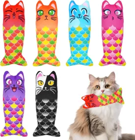 6 PCS Catnip Toys for Indoor Cats Crinkle Sound Plush Toys Large Kitten Cat Chewing Kicker Toy