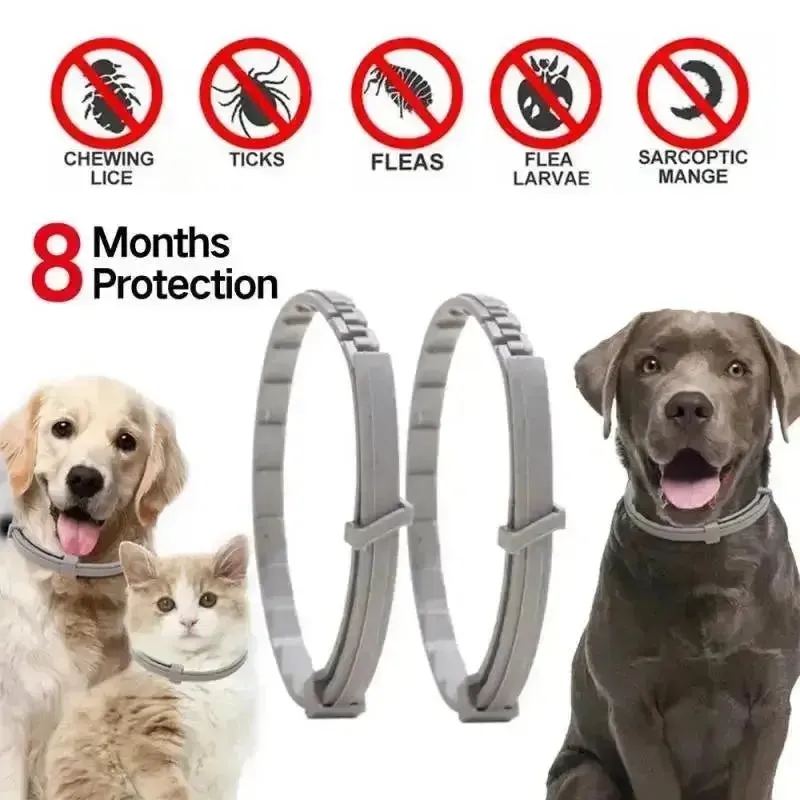 Adjustable Anti-Flea & Tick Collar for Dogs & Cats - 8 Month Protection