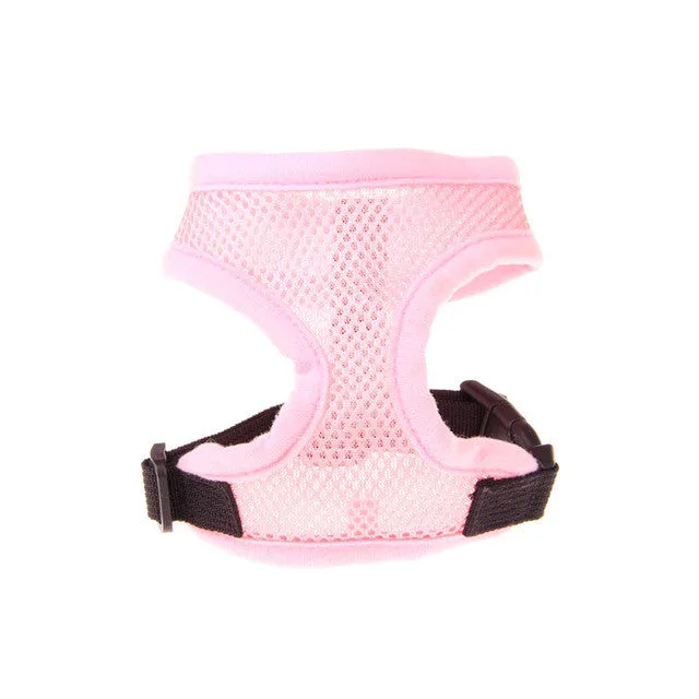 Adjustable Soft Breathable Dog Harness Nylon Mesh Vest Harness for Dog Puppy Collar Cat Pet Dogs Chest Strap Leash