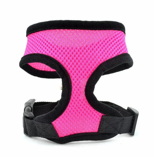 Adjustable Soft Breathable Dog Harness Nylon Mesh Vest Harness for Dog Puppy Collar Cat Pet Dogs Chest Strap Leash
