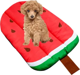 alfyng Pet Dog Pad, Pet Cat Puppy Portable Washable Mat Cute Fruit Pattern Mat Cushion Pad Summer Bed Sleeping Mattress Cushions Dogs Seat (Watermelon)