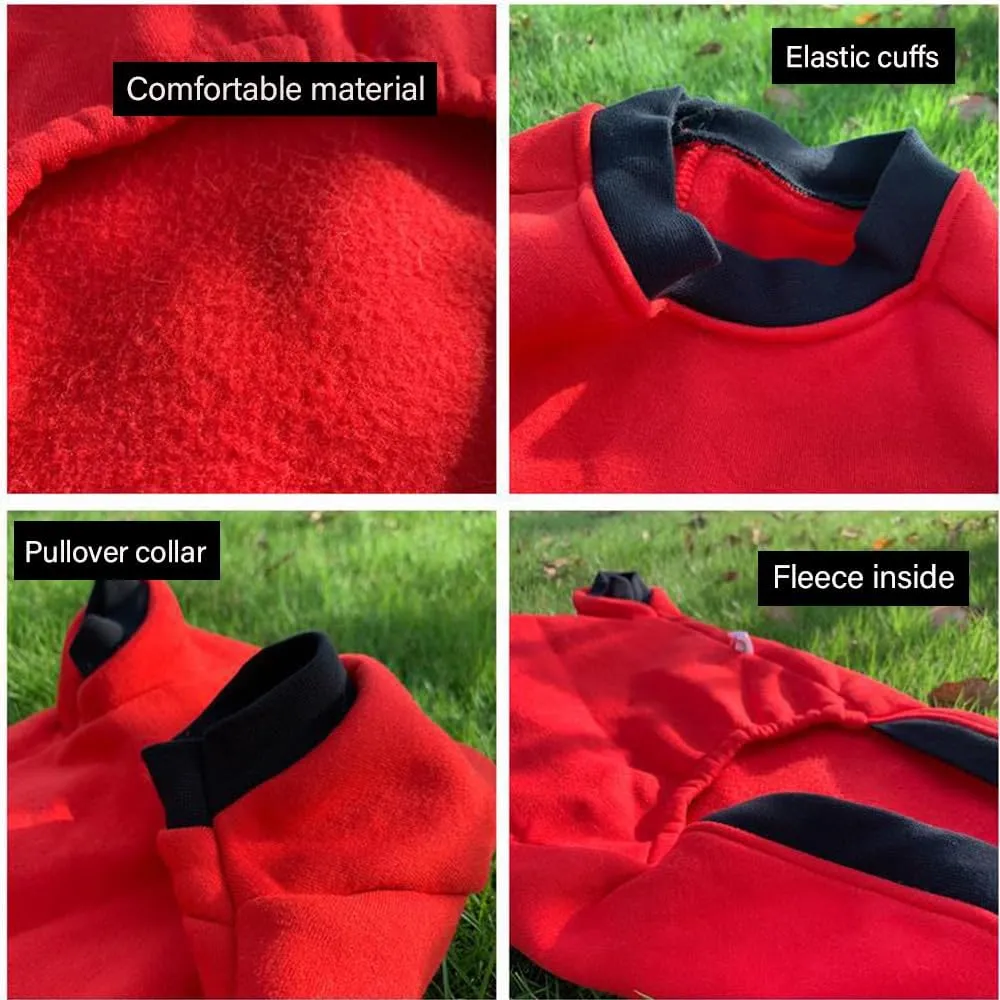 ANIAC Fall Dog Sweater for Medium Dog Girl Boy Fleece Dog Shirt with Long Sleeves Puppy Sweatshirt Red Dog Hoodies Warm Dog Clothes for Medium Dog 2-44 LB(Red, X-Large)