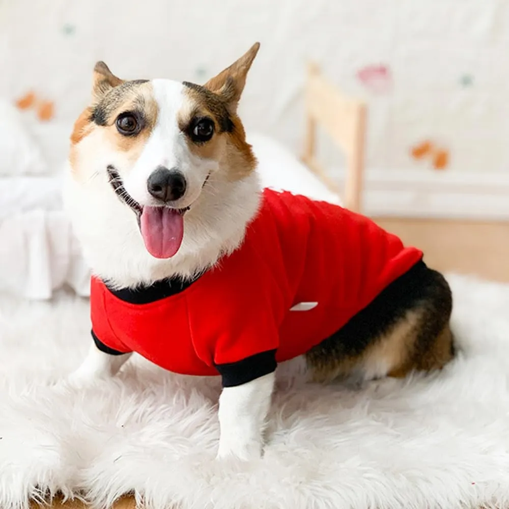 ANIAC Fall Dog Sweater for Medium Dog Girl Boy Fleece Dog Shirt with Long Sleeves Puppy Sweatshirt Red Dog Hoodies Warm Dog Clothes for Medium Dog 2-44 LB(Red, X-Large)