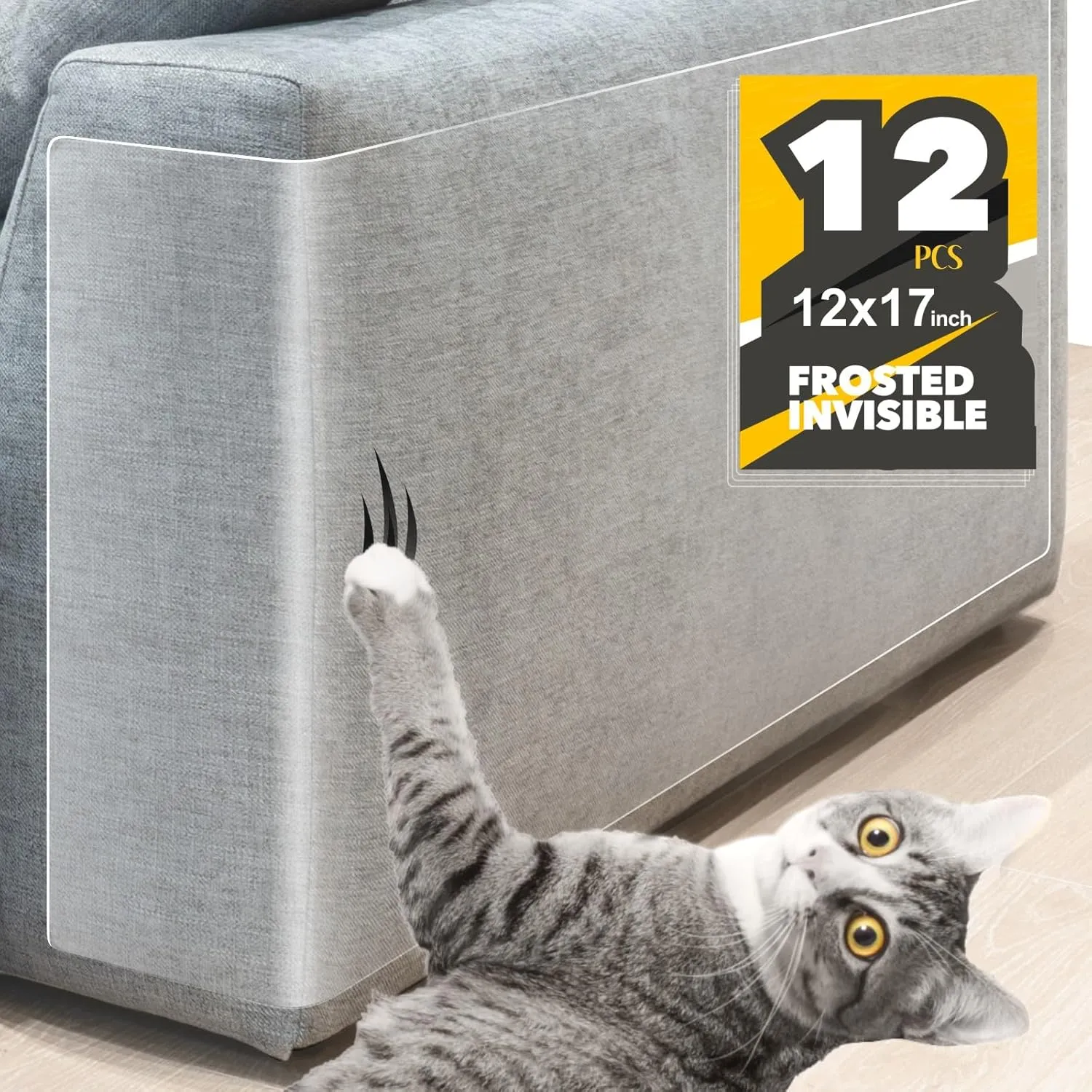 Anti Scratch Furniture Protector - Cat Tape for Couch Corners & Training - 12Pack