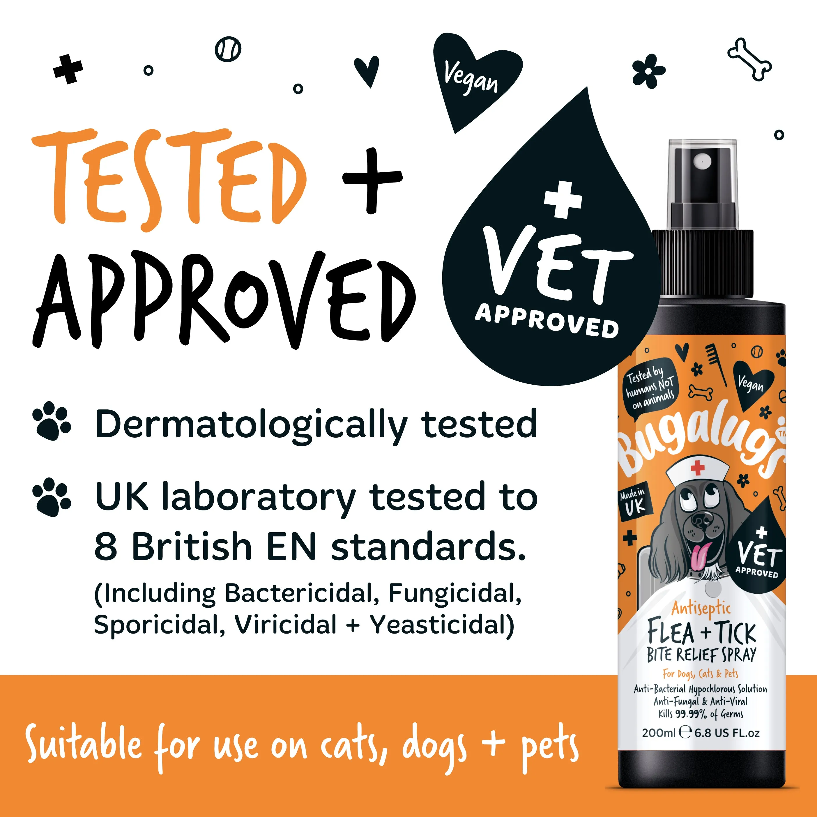 Antiseptic Flea & Tick Bite Relief Spray for Dogs, Cats & Pets