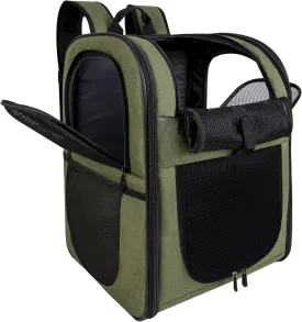 Apollo Walker Pet Carrier Backpack for Large/Small Cats and Dogs, Puppies, Safety Features and Cushion Back Support for Travel, Hiking, Outdoor Use (Green)