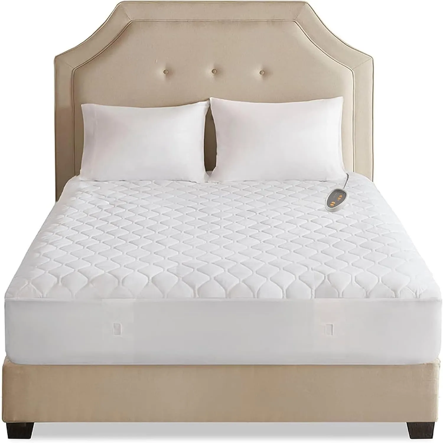 Beautyrest 3M Scotchgard Heated Mattress Pad - Electric Bed Warmer with 5 Heat Settings, 10 Hr Auto Shut Off Timer, All Around Elastic Deep Pocket, UL Certified, Machine Washable, White Full