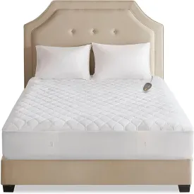 Beautyrest 3M Scotchgard Heated Mattress Pad - Electric Bed Warmer with 5 Heat Settings, 10 Hr Auto Shut Off Timer, All Around Elastic Deep Pocket, UL Certified, Machine Washable, White Full