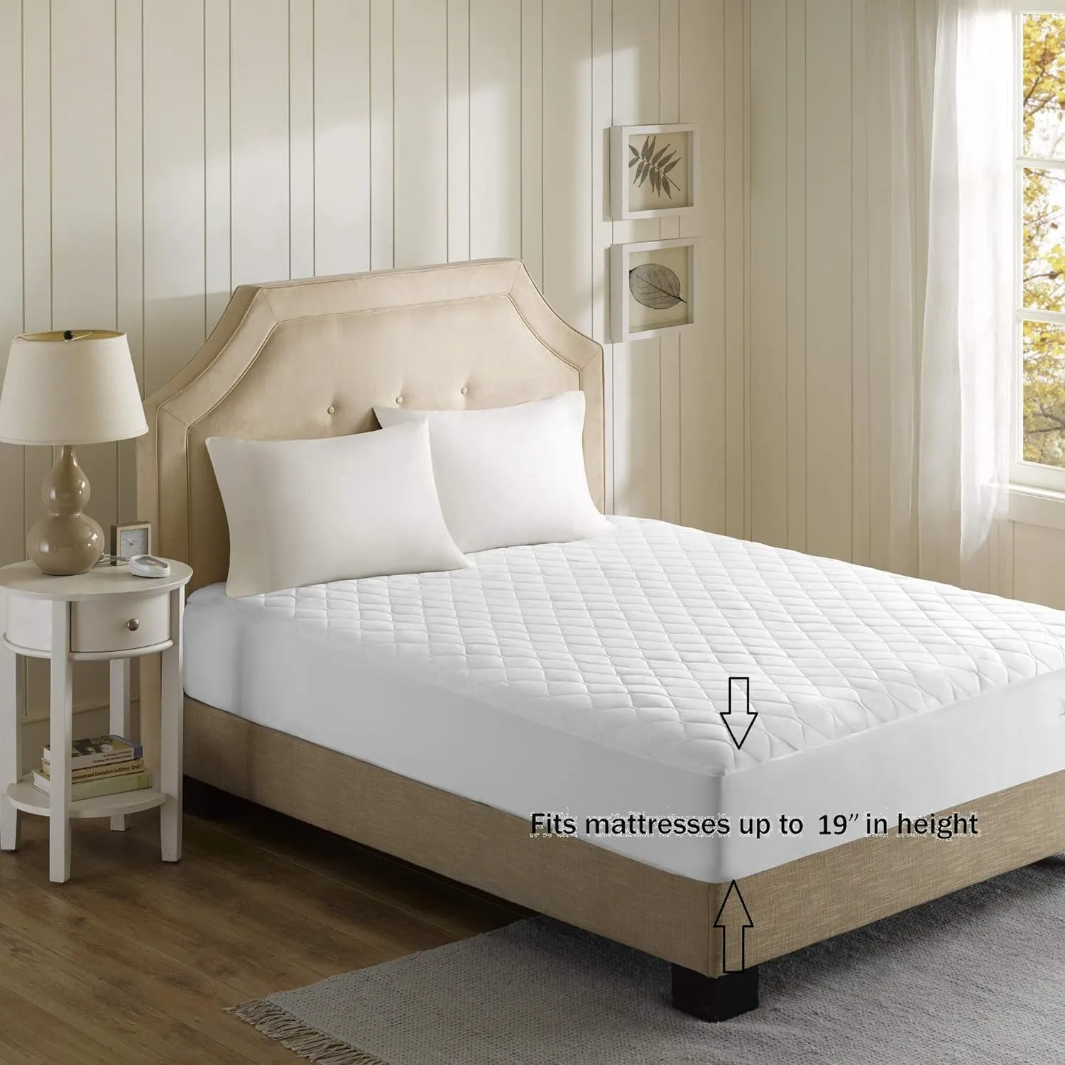 Beautyrest 3M Scotchgard Heated Mattress Pad - Electric Bed Warmer with 5 Heat Settings, 10 Hr Auto Shut Off Timer, All Around Elastic Deep Pocket, UL Certified, Machine Washable, White Full