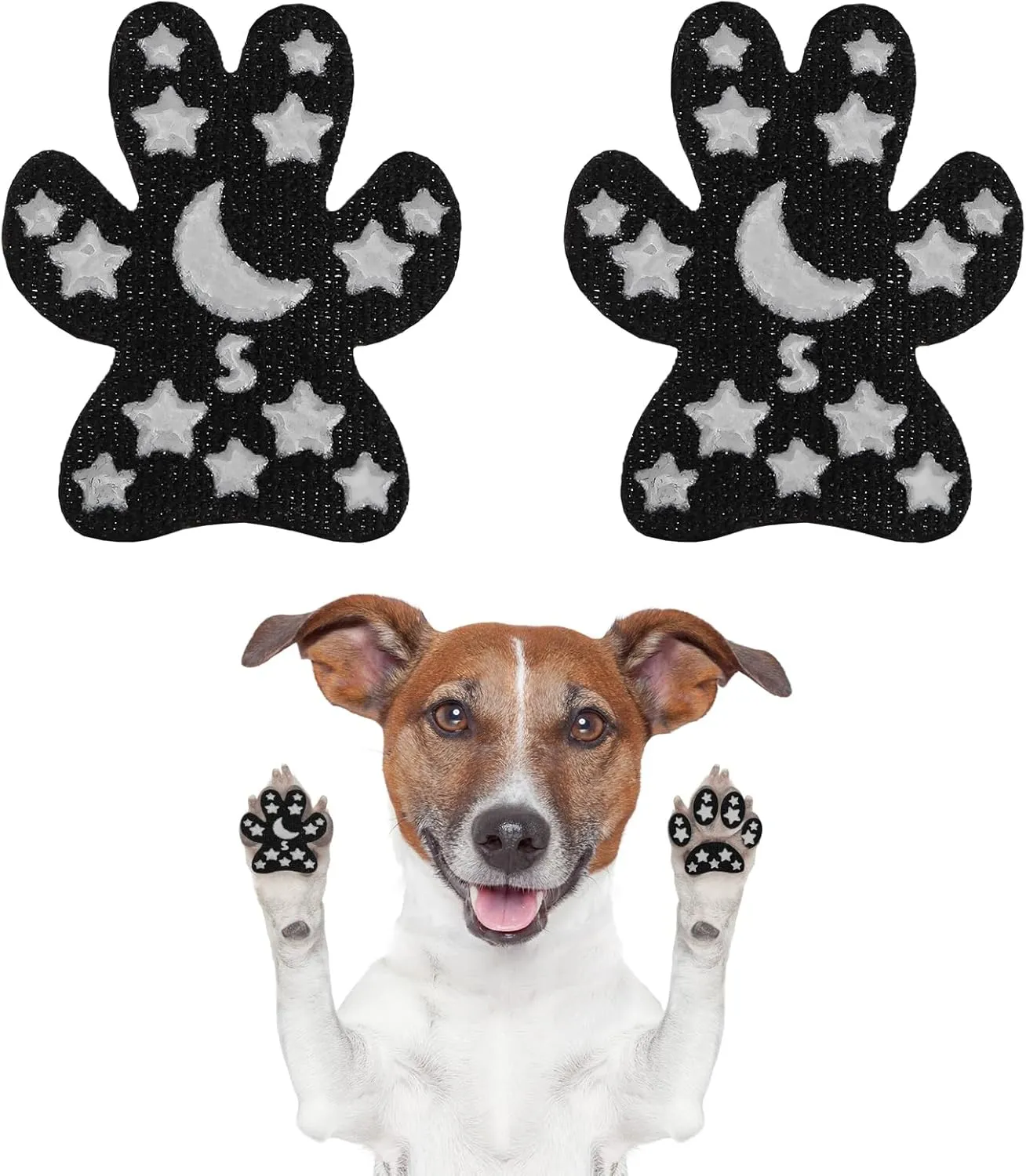 BEAUTYZOO Anti-Slip Dog Paw Pads for Senior Dogs - Traction Grips Dog Paw Stickers for Hot Pavement Hardwood Floors, Durable Pet Paw Protector Shoes Booties Socks Replacement (24pcs, Black S)