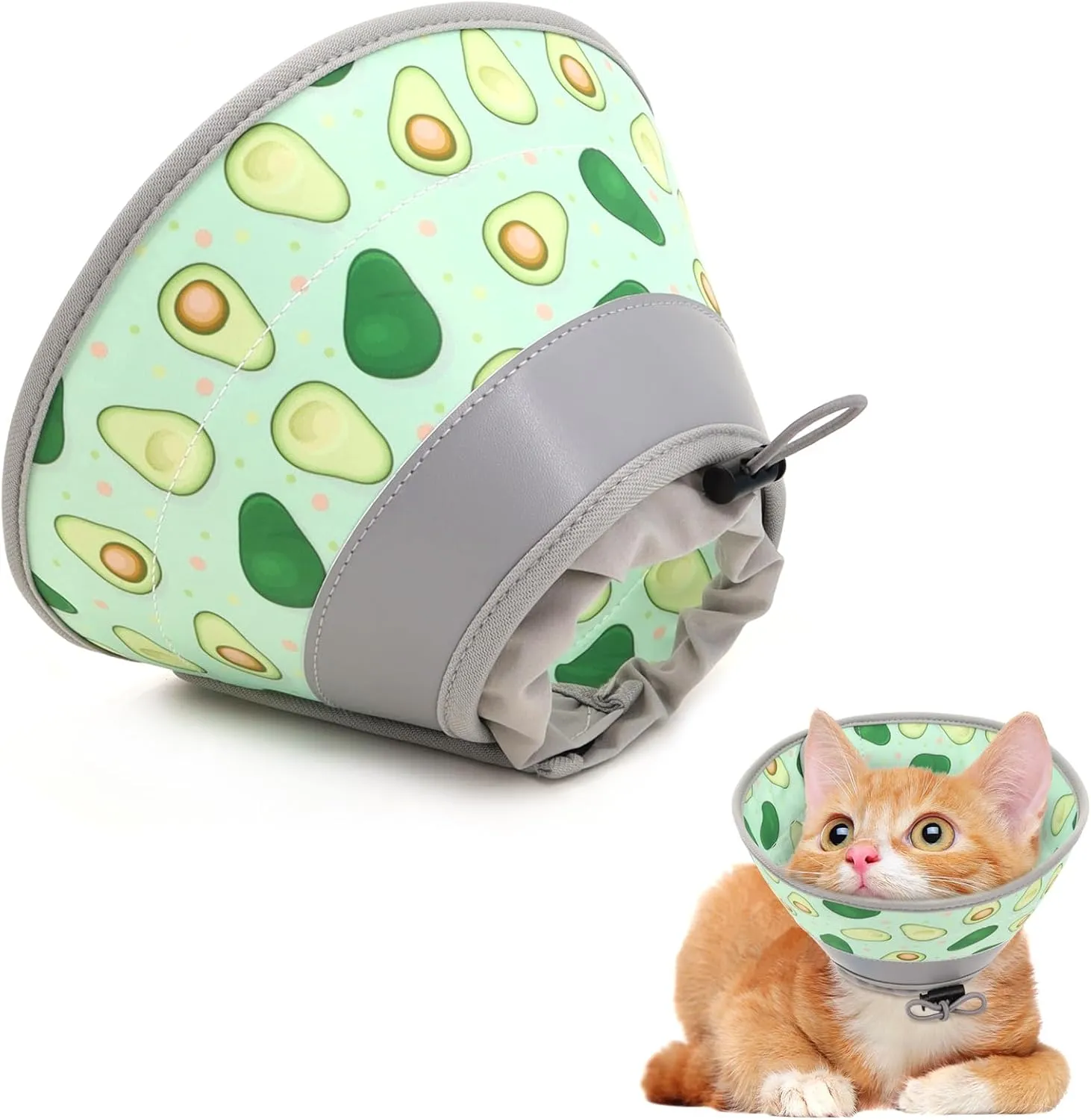 Cat Cone Collar Soft, Comfortable Cat Recovery Collar Pet Cone for Small Large Cats, Lightweight Elizabethan Collar for Cats Kittens After Surgery Prevent from Licking Wounds, Green, S