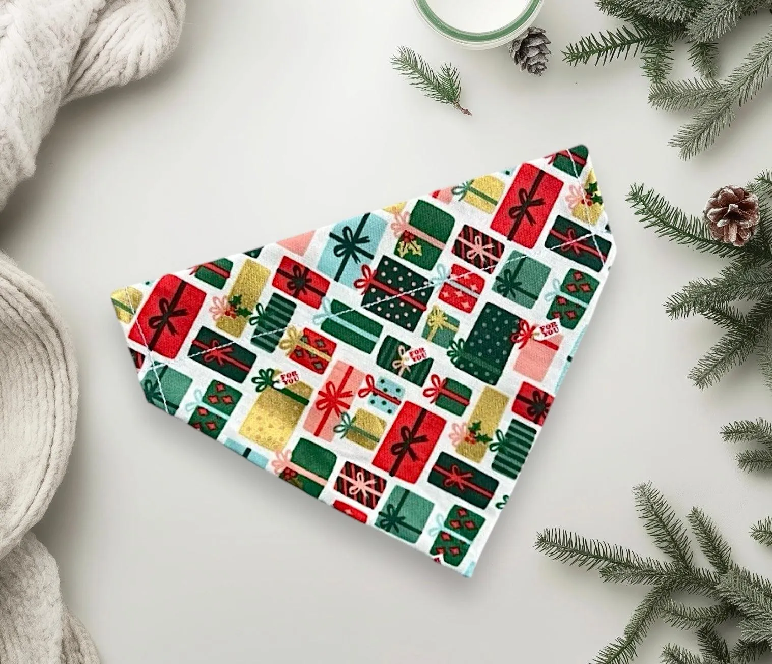 Christmas Dog Bandana or Cat Bandana- Red & Green Christmas Gifts