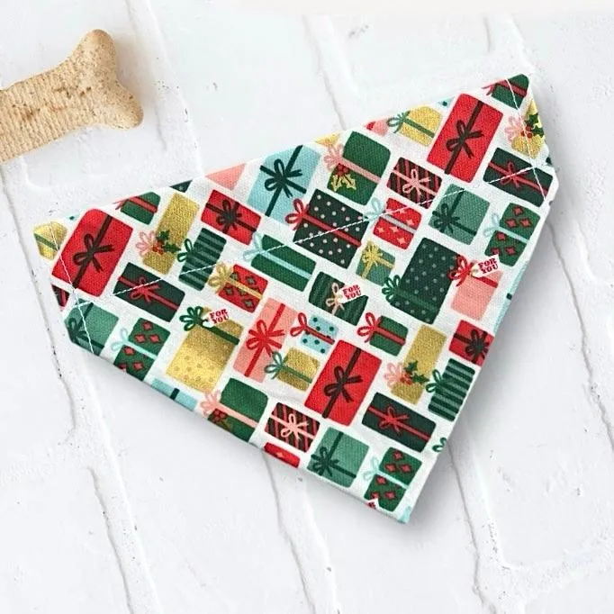 Christmas Dog Bandana or Cat Bandana- Red & Green Christmas Gifts