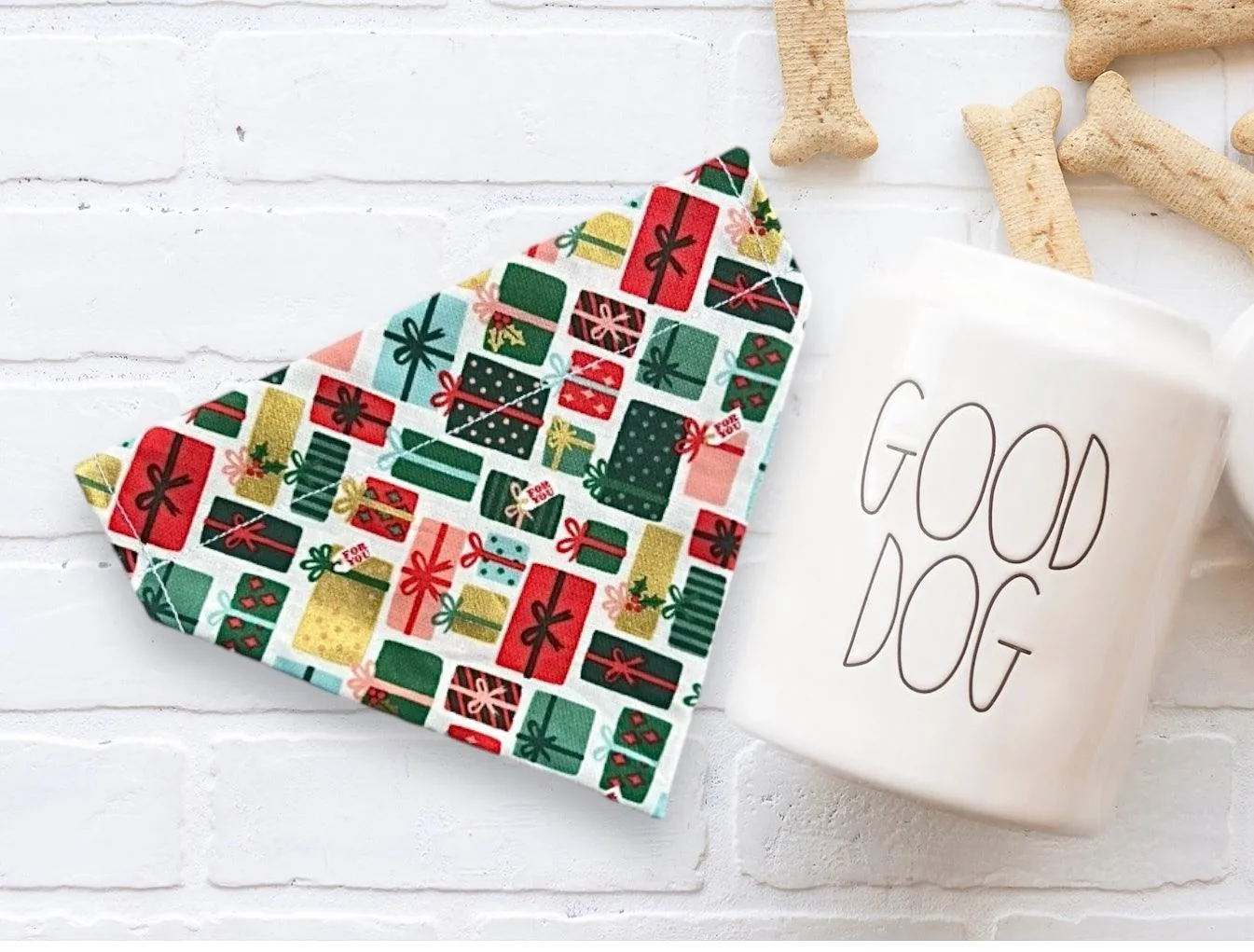 Christmas Dog Bandana or Cat Bandana- Red & Green Christmas Gifts
