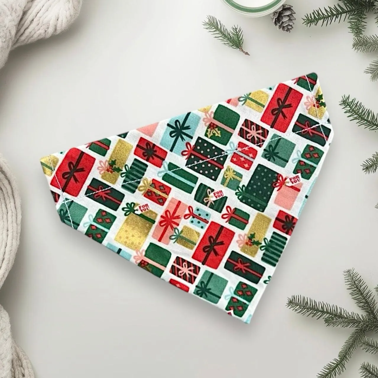 Christmas Dog Bandana or Cat Bandana- Red & Green Christmas Gifts