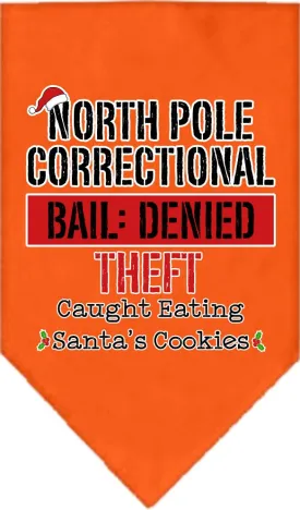 Christmas Pet and Dog Bandana Screen Printed, "North Pole Correctional"