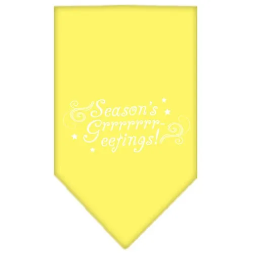 Christmas Pet and Dog Bandana Screen Printed, "Season's Greetings"