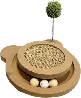 Cute Cat ScratcherInteractive Scratcher Toys for Indoor Cats and Kitten Natural Sisal Cat Scratch Mats Track Balls Spring Toyfor Bored Cats self Play