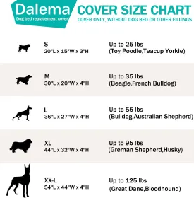 Dog Bed Cover,Waterproof Tough Plastic DIY Pet Bed Cover,Non Stick Hair Easy to Clean Rectangular Fillable Dog Bed Covers with Zipper(Dark Grey,54" L x 44" W x 4" Th,Cover Only)