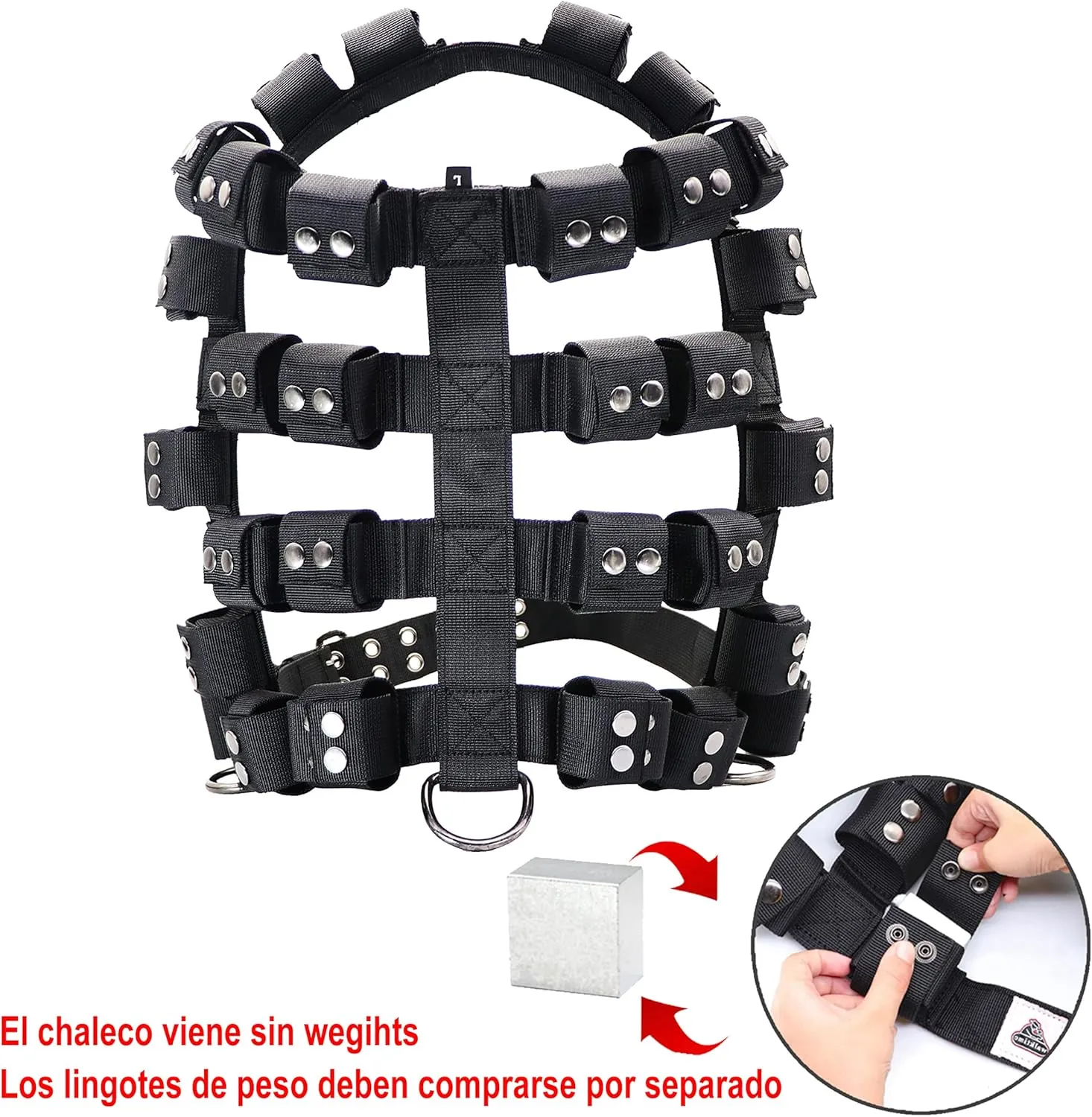Dog Harness for Small Medium Large Dogs No Pull, Dog Weighted Vest, Tactical Dog Harness for Pit Bulls with Pockets (Adjustable Weight) - Weight Loss, Exercise, Walking, Muscle