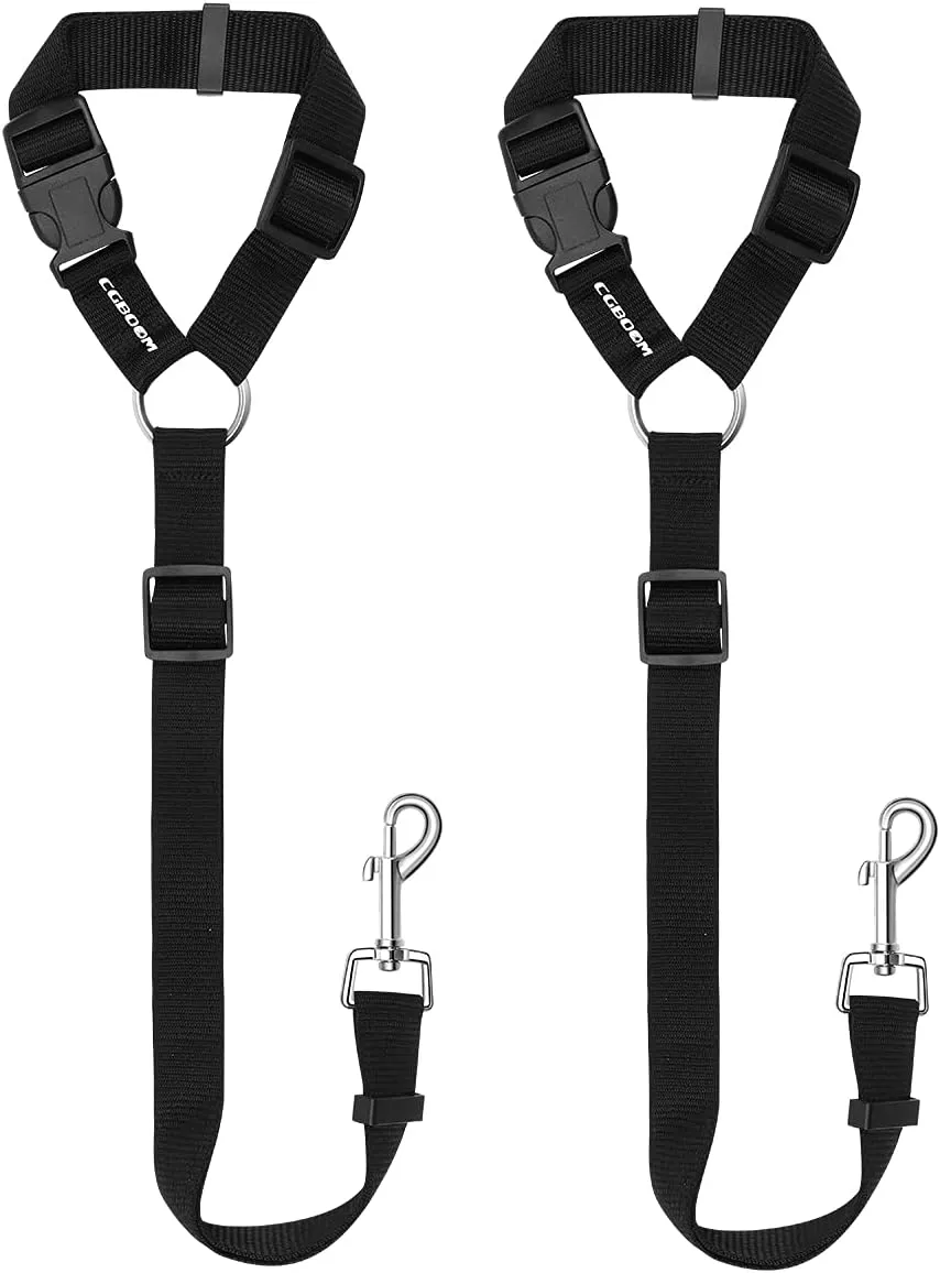 Dog Seat Belts, CGBOOM 2 Pack Dual Use Dog Car Seatbelts Harness Adjustable Car Headrest Restraint for Vehicle Nylon Pet Cat Dog Safety Leads Seat Belts for Large Medium Small Dogs