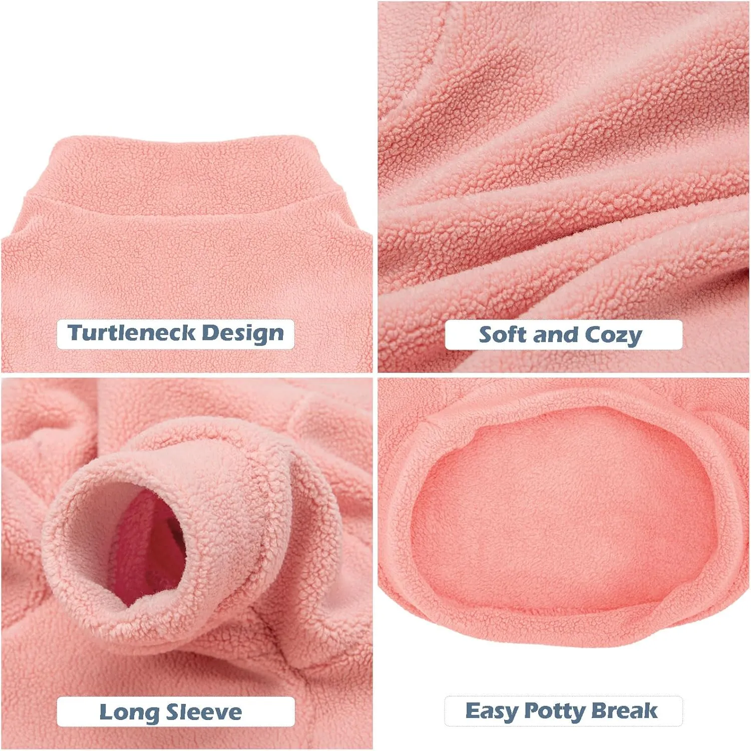 Dog Sweater, 3 Pack Dog Sweaters for Small Dogs Girl Boy, Ultra Soft Warm Puppy Clothes Dog Coat for Winter (Peach Lt Camel Pink, Medium)