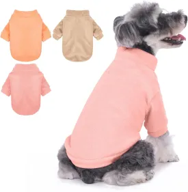 Dog Sweater, 3 Pack Dog Sweaters for Small Dogs Girl Boy, Ultra Soft Warm Puppy Clothes Dog Coat for Winter (Peach Lt Camel Pink, Medium)