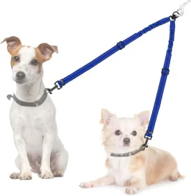 Double Dog Leash, No Tangle 360Swivel Rotation Reflective Lead Attachment Adjustable Length Dual Two Dogs Lead Splitter, Comfortable Shock Absorbing Walking Training for 2 Dogs