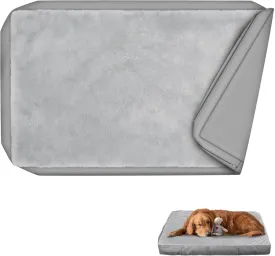 Explore Land Waterproof Dog Bed Cover Machine Washable Fluffy Dog Bed Replacement Cover, 20Lx15Wx3H inch, Gray