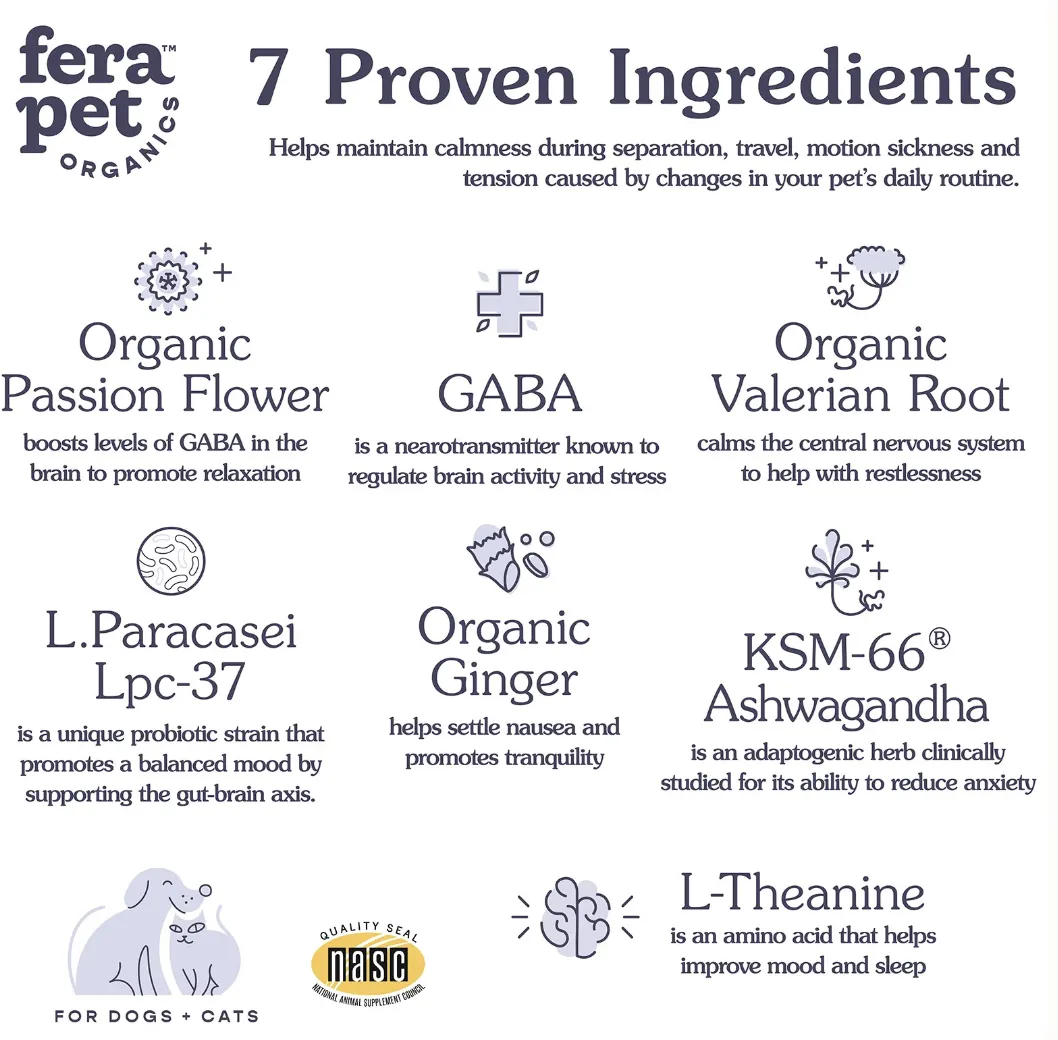 Fera Pet Organics Calming Support for Dogs & Cats