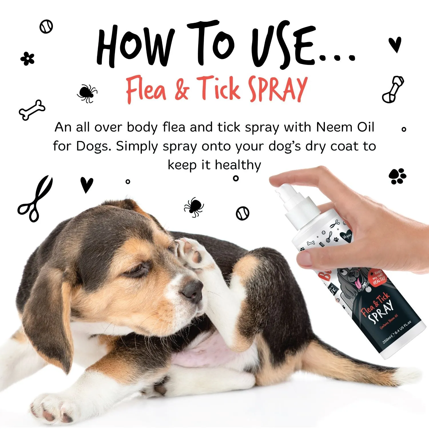 Flea & Tick Spray with Neem Oil for Dogs & Cats