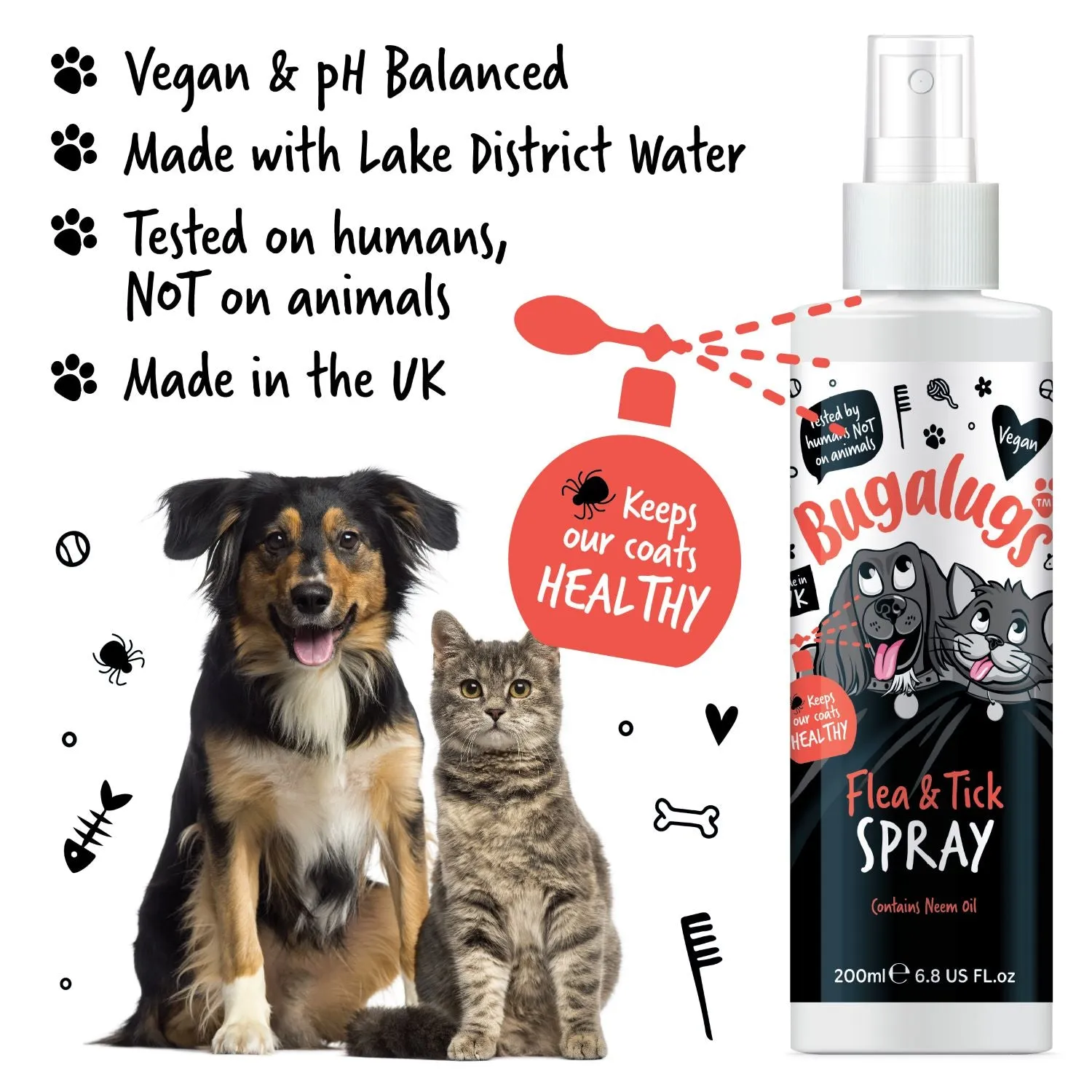 Flea & Tick Spray with Neem Oil for Dogs & Cats