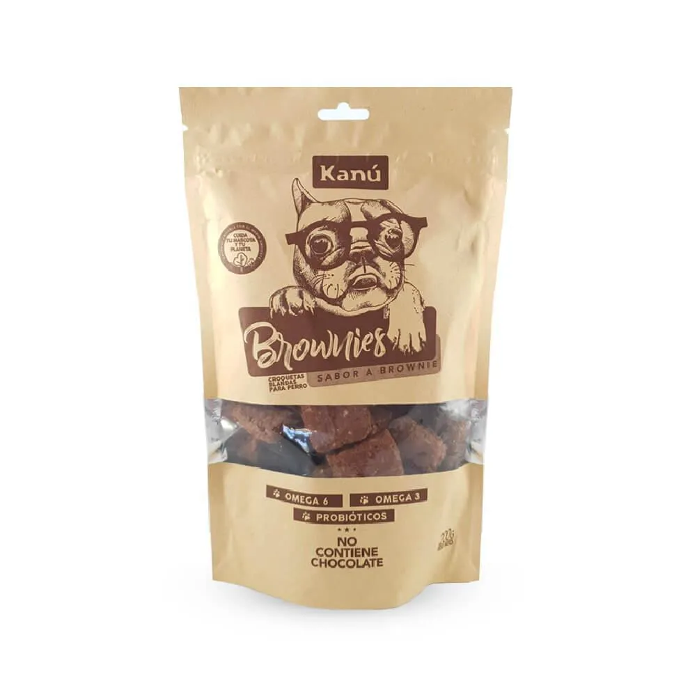 Kanu Pet Soft & Chewy Brownie Dog Treats, No Chocolate, With Omega 3 & 6, Probiotics, Prebiotics