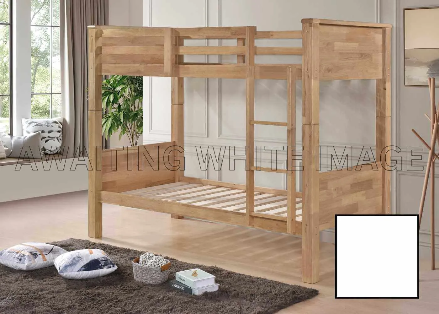 Langham Bunk Bed (White) with Mattresses Bundle