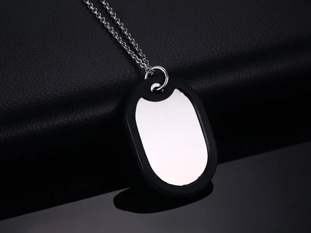 MEALGUET Personalized Medical Alert Necklace | Customized Stainless Steel Emergency Medical ID Dog Tag Pendant Necklace for Mens Womens Teens,Allergy Alert Identification Necklace, 24" Chain