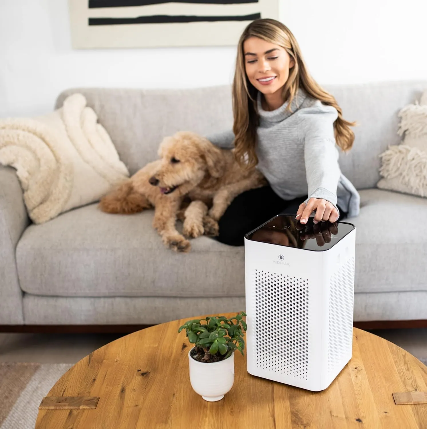 Medify MA-25 Air Purifier with True HEPA H13 Filter | 825 ft Coverage in 1hr for Allergens, Smoke, Wildfires, Odors, Pollen, Pet Dander | Removal to 0.1 Microns | White, 1-Pack