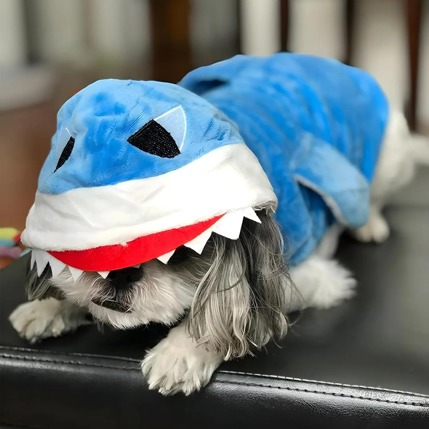 NACOCO Dog Shark Costume Cute Pet Clothes Halloween Holiday Coat Hoodie for Cats and Dogs (Blue, S)