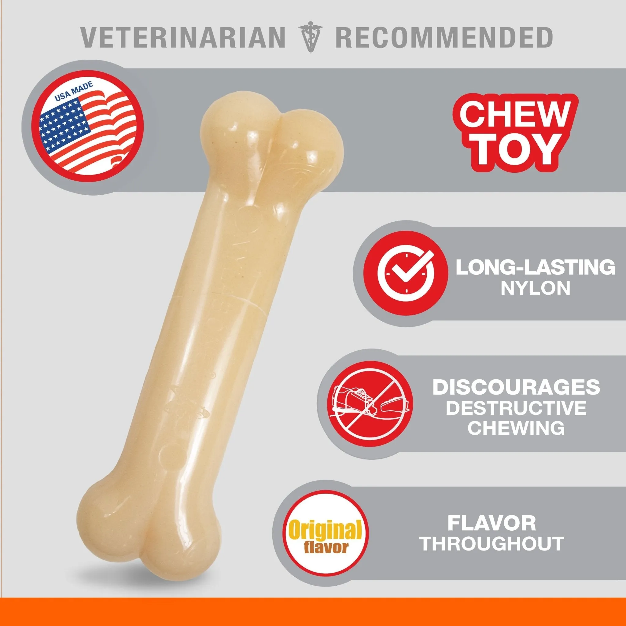 Nylabone Original Dura Chew, Wolf Size 5.5"