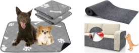PatiencET Bundle of 2 Pack Washable Pee Pads and 1 Pack Cat Scratching Mat for Pet Training