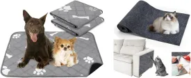 PatiencET Bundle of 2 Pack Washable Pee Pads and 1 Pack Cat Scratching Mat for Pet Training