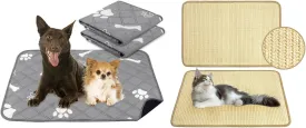 PatiencET Bundle of 2 Pack Washable Pee Pads and 2 Pack Cat Scratching Mat for Couch, Carpet, Sofa