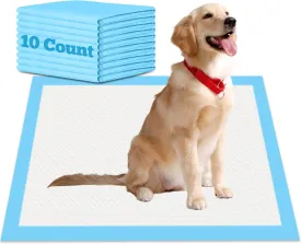 Pee Pads for Dogs 18"x24", 10 Count Puppy Pads, Waterproof Dog and Puppy Pet Training Pads, Super Absorbent & Leak-Proof Housebreaking Pet Pad, Blue