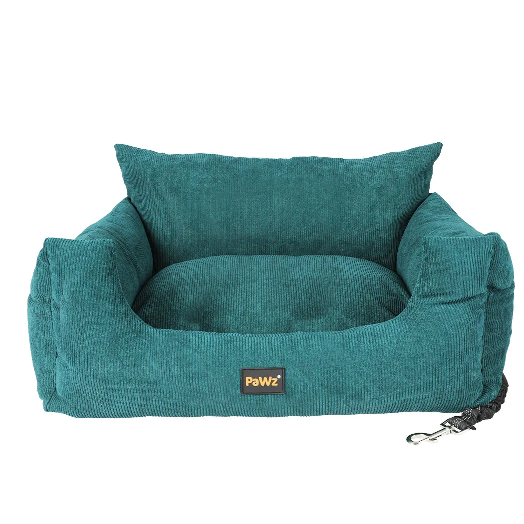 Pet Car Booster Seat Dog Protector Portable Travel Bed Removable Green - Green Large