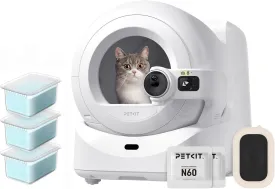 PETKIT PUROBOT Ultra AI Camera Self-Cleaning Cat Litter Box  3 Packs N60 Pet Odor Eliminator, Auto Packing Hands-Free Automatic Litter Box,5G&2.4G WiFi App Control and Cats Facial Recognition