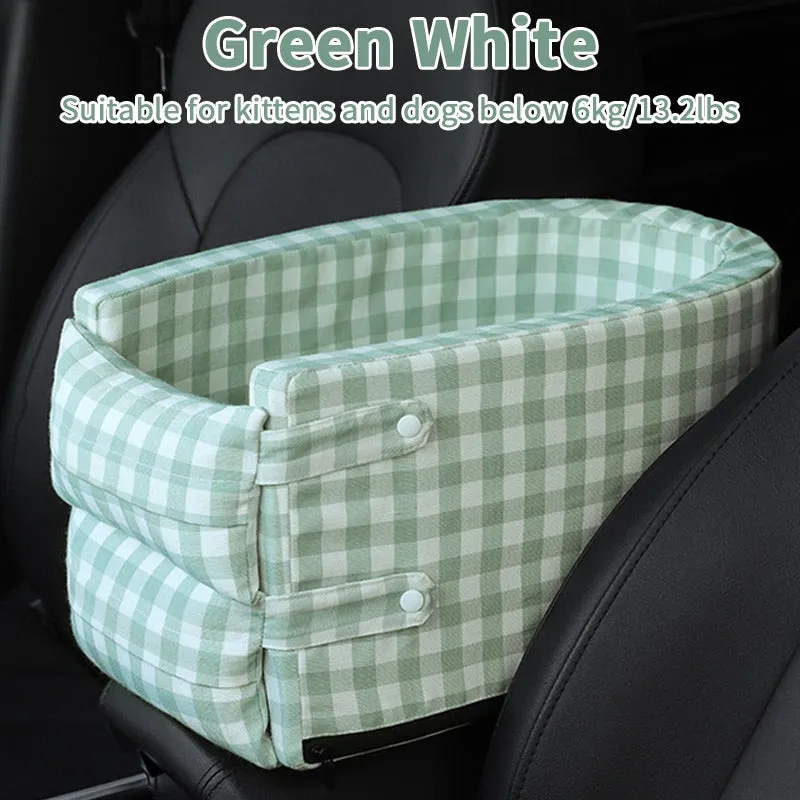 Portable Pet Dog Car Seat Central Control Nonslip Dog Carriers Safe Car Armrest Box Booster Kennel Bed For Small Cat Dog Travel