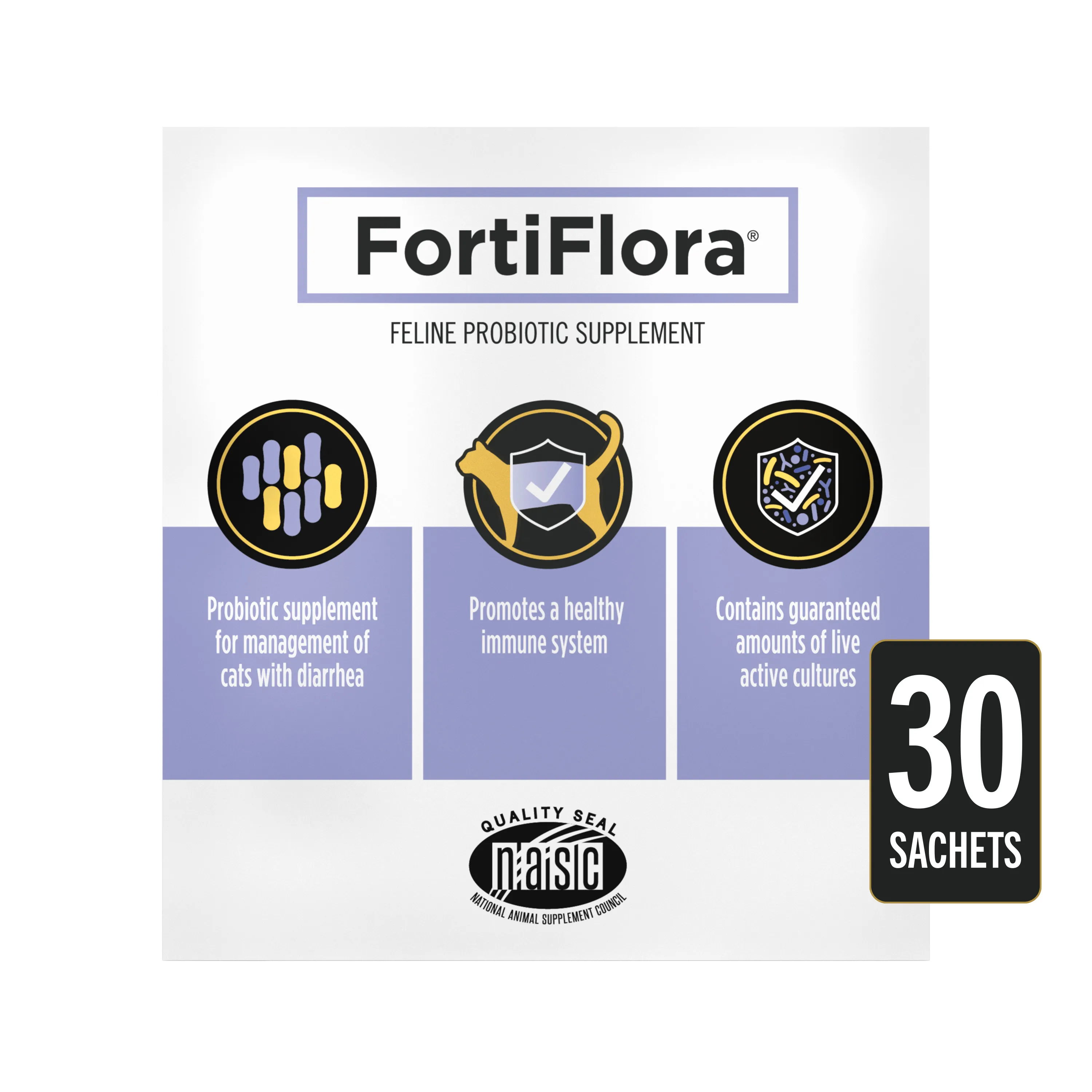 Purina Pro Plan Veterinary Supplements FortiFlora Cat Probiotic Supplement for Cats with Diarrhea - 30 ct. Box